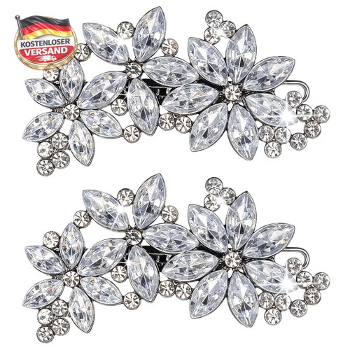 Strass haarspangen silber - 2x,