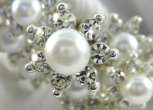 Silber strass blumen - silber,