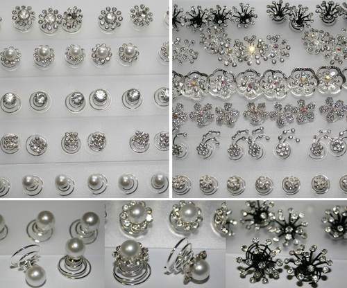 Curlies 12x haarschmuck strass - 12x,